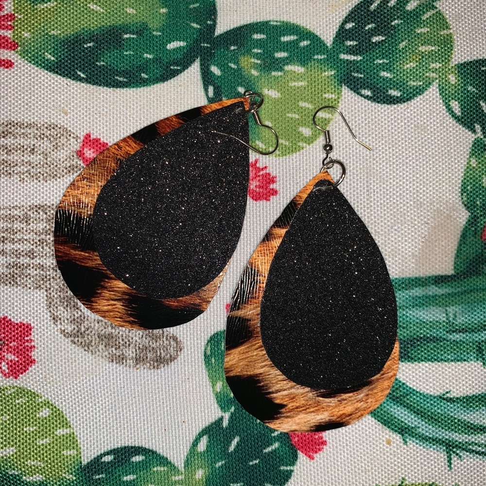 Homemade teardrop shaped earrings!